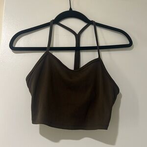 Alo brown cropped tank size S